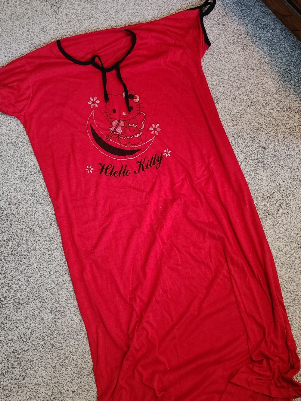 Very Silly Knock-off Hello Kitty Red Sleep Dress with Black Trim